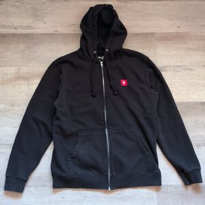 Google Youtube Hoodie Sweatshirt Mens M Employee Red Play Button Black Full Zip